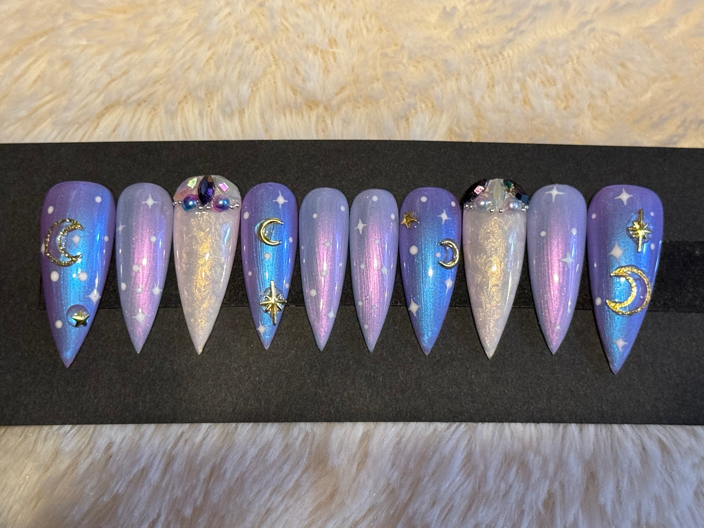 Iridescent Space Press On Nails