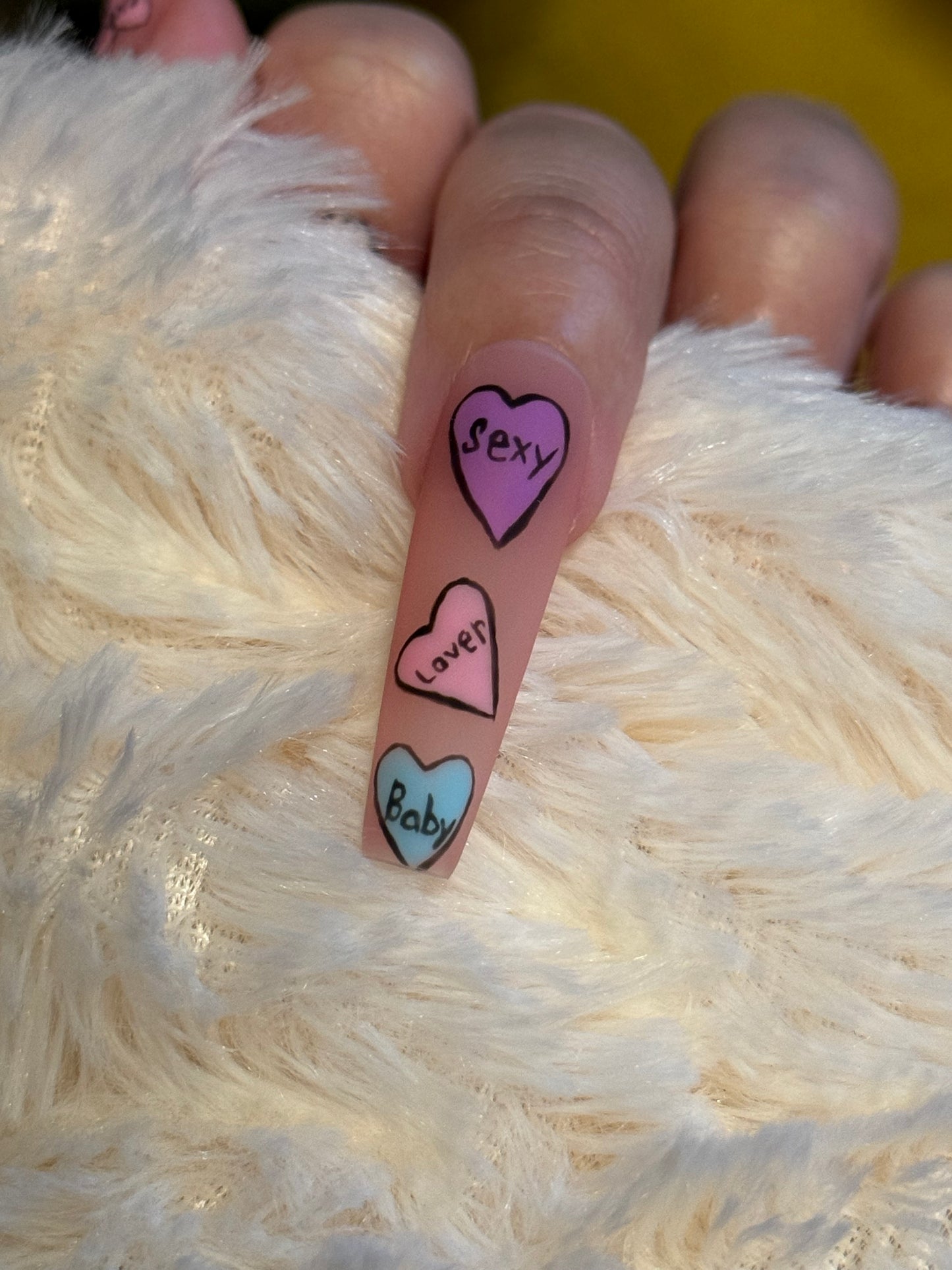 Candy Hearts Press On Nails