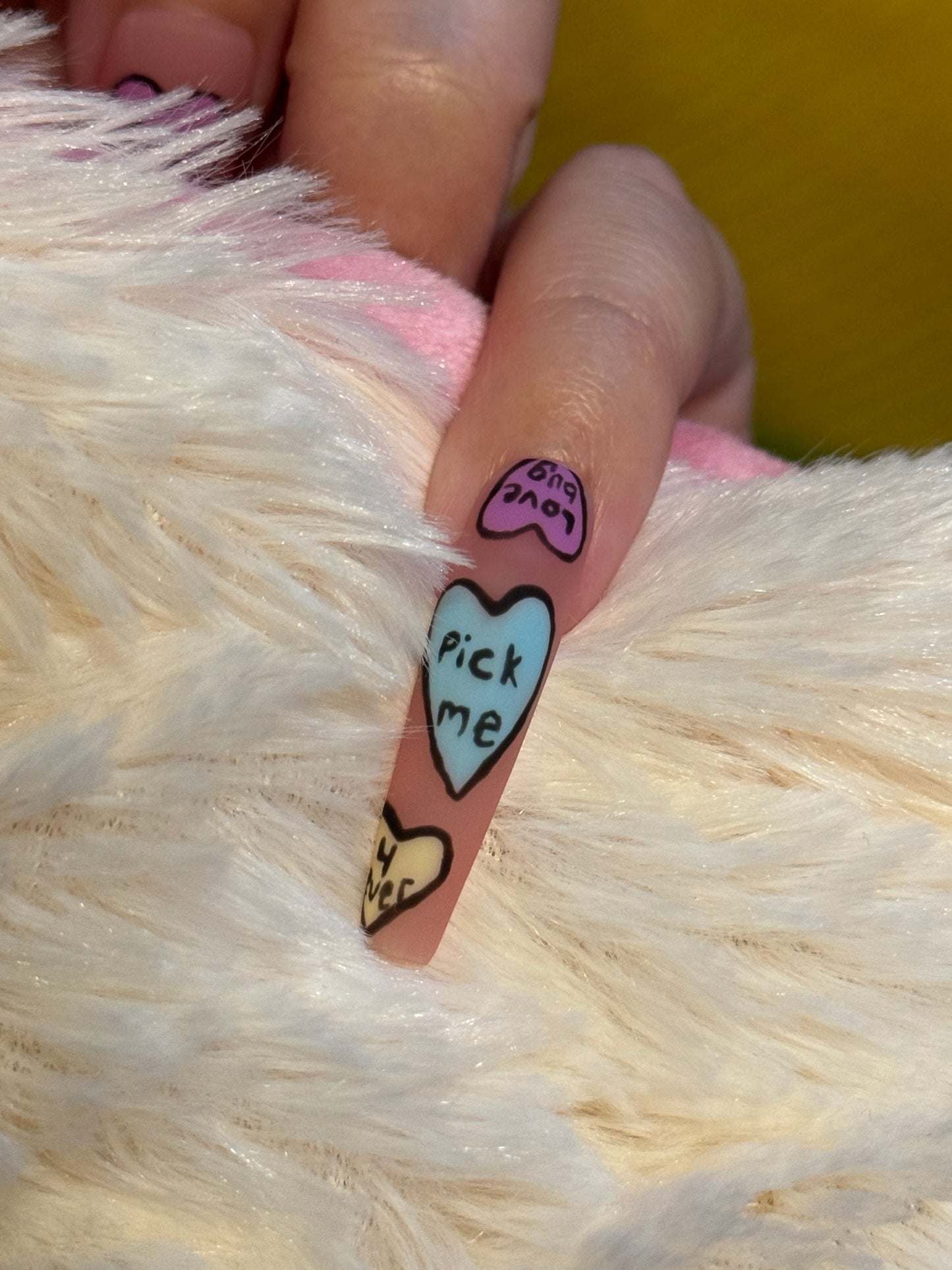 Candy Hearts Press On Nails