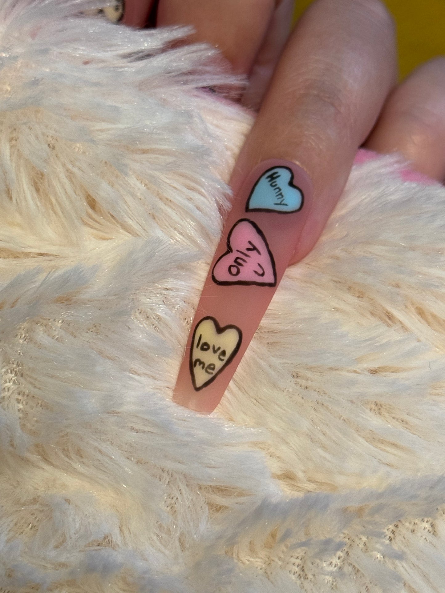 Candy Hearts Press On Nails