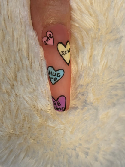 Candy Hearts Press On Nails