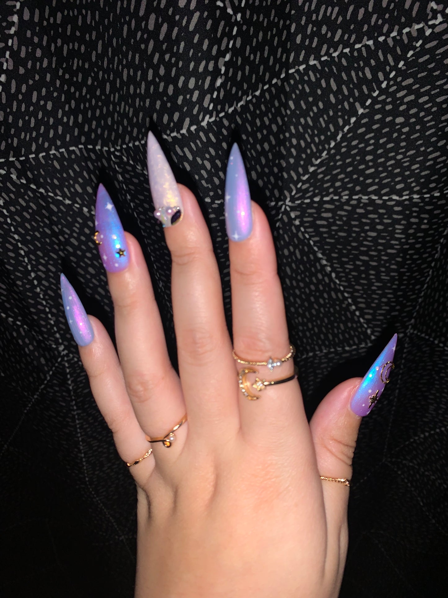 Iridescent Space Press On Nails