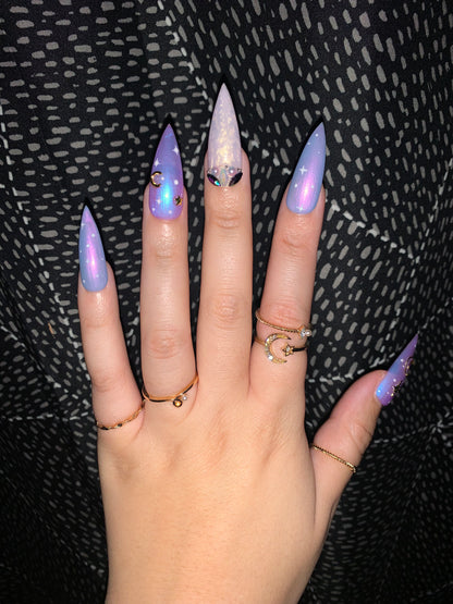 Iridescent Space Press On Nails