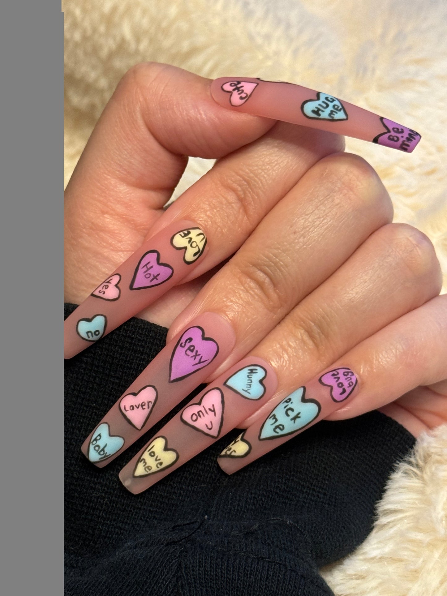 Candy Hearts Press On Nails